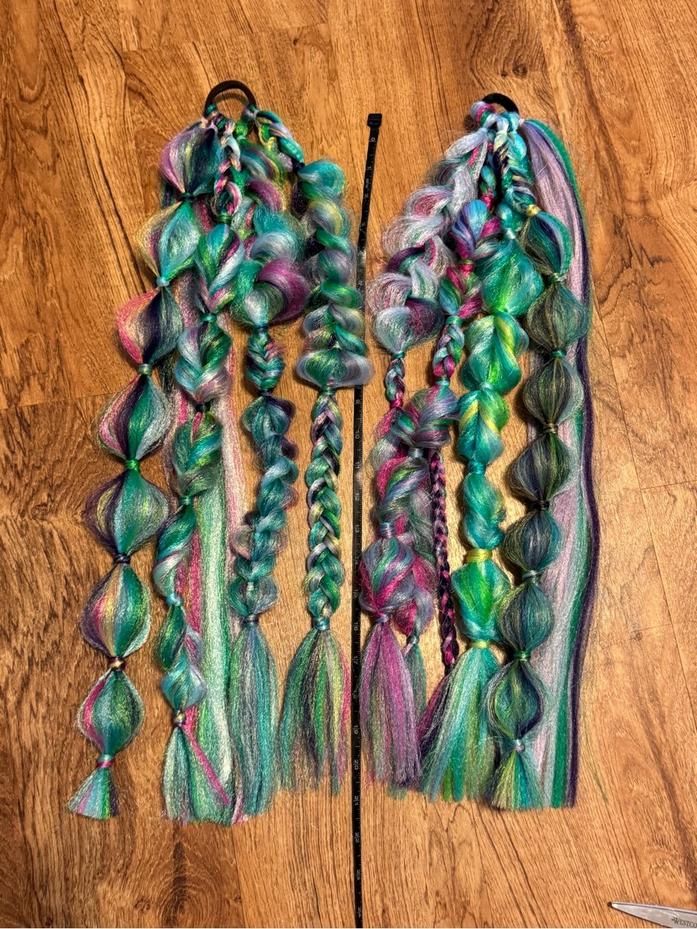 Handmade Festival Multi-Color Synthetic Hair Braid Extensions (Set of 2)